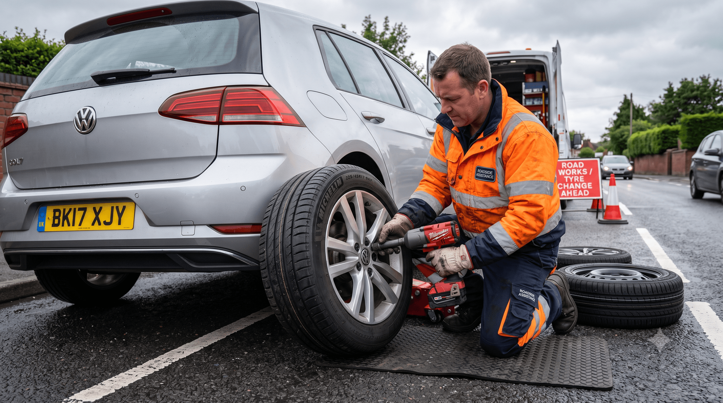 Happy customer after a successful vehicle recovery